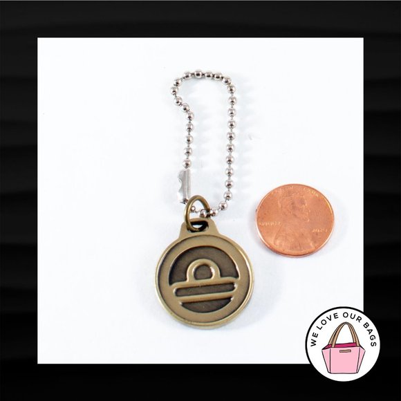 BIG BUDDHA ANTIQUE GOLD BRASS ROUND DISC KEY FOB BAG CHARM KEYCHAIN HANG TAG - Picture 2 of 2